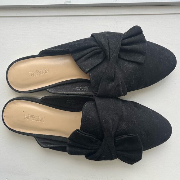 Expression Black Faux Suede Mules - Picture 3 of 4